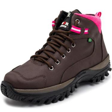 Imagem de Bota Adventure Coturno Trilha Confortável Feminino - KFboots, Café ros