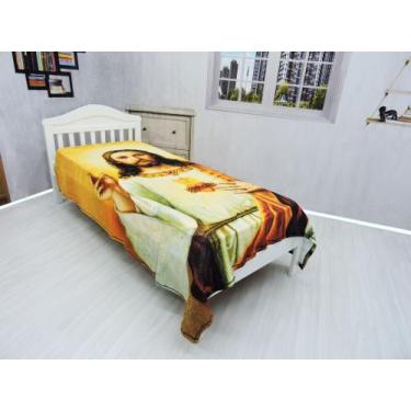 Imagem de Manta Cobertor Religioso Solteiro Ultra Soft Macia - Fantasia Bras, Je