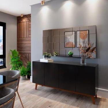 Imagem de Buffet para sala de jantar ares 4 portas preto - Village Móveis