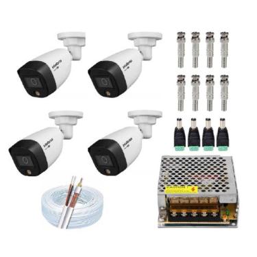 Imagem de Kit 4 Câmera Full Color Full HD Intelbras C/ Infravermelho 20m Vhd 122