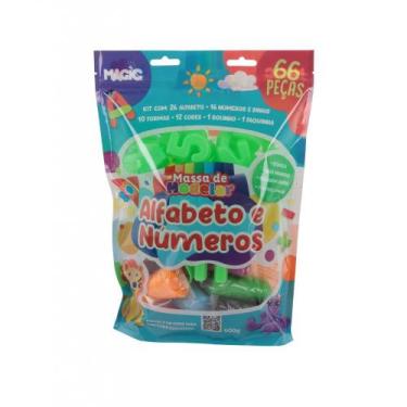Imagem de Massa de modelar 66 peças - alfabeto, sinais e números - 600 - Magic K