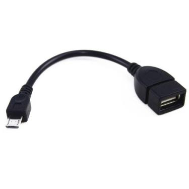 Imagem de Cabo Otg Micro Usb 5P Adap Pendrive Som Automotivo Tablet - Comp