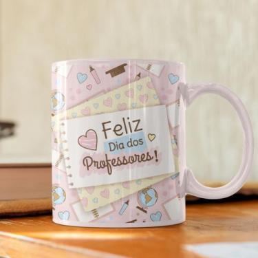 Imagem de 2 canecas de cerâmica , 325 ml, dia dos professores - Innovari
