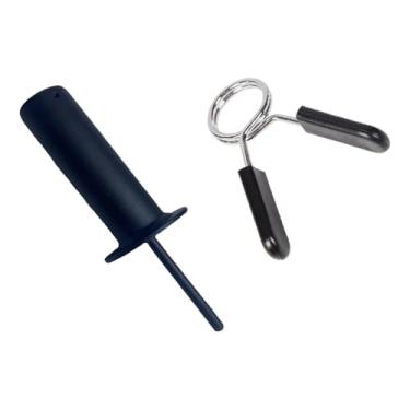 Imagem de Dynwave Pino de pilha de peso com clipe de mola Alça de conforto Pino seletor Substituição de pino de peso para acessórios de equipamento de exercício, 8mm X 110mm