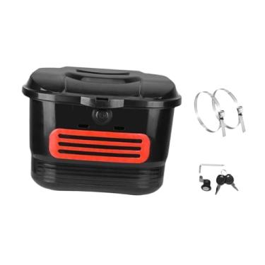 Imagem de YIJU Cesta de bicicleta dianteira traseira com trava e chaves Acessórios para ciclismo Bicicletas Suporte de carga, Cesta de armazenamento para transporte, Sem Bolsa Interna