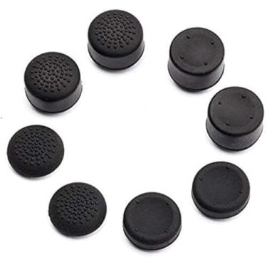 Imagem de Para PS4, PS3, Switch Pro, Xbox One, Xbox 360, Wii U, PS2 Controller Analog Stick Thumbsticks Joystick Cap Capa de borracha silicone polegar aderência boné Joystick Thumbstick de substituição (pacote com 8 preto)