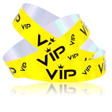 Imagem de 500pcs Paper Wristbands, VIP Wristband Paper Party Wristbands Paper Bracelets Wristbands VIP Armbands for Events Entrance VIP Party Music Festival Concerts (Glitter Gold)_AB