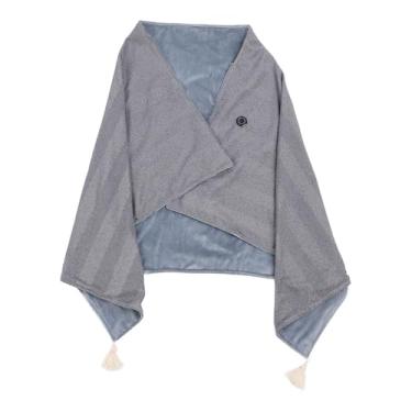 Imagem de Cobertor Aquecido Usb Xale Portátil 3 Níveis de Aquecimento Zíper 8 Zonas Cobertor de Aquecimento Elétrico para Escritório Doméstico Algodão Diagonal (Cinza)