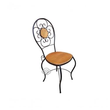 Imagem de Conjunto Mesa Redonda Em Madeira De Demolição E 4 Cadeiras Com Detalhes Em Ferro Modelo Bolinha Sudeste Rústico