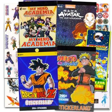 Imagem de Conjunto de adesivos Mega Anime para adolescentes - Pacote com mais de 900 adesivos de anime com Naruto, Dragon Ball, Avatar e My Hero Academia | Adesivos de anime a granel