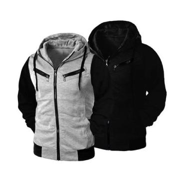 Imagem de Kit 02 Blusas De Frio Com Capuz Casaco Mmasculino e Feminino Ramazzoni