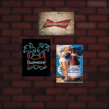 Imagem de Kit 3 Placas Decorativas Budweiser MDF 3mm 18x26 - Brothers Mineiros D