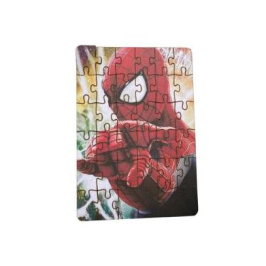 Imagem de Quebra-Cabeça Jogo Infantil Homem Aranha 36 Peças MDF 18x26 - Brothers