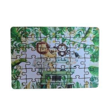 Imagem de Quebra-Cabeça Jogo Infantil Safari 36 Peças MDF 18x26 - Brothers Minei