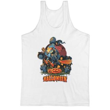 Imagem de Camiseta Regata Halloween Bruxa voando vassoura - Alearts, P