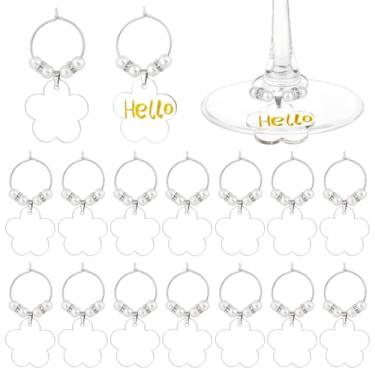 Imagem de BENECREAT Pingentes de taça de vinho transparente, pingentes de nome de taça de vinho de acrílico para identificação de vidro e decoração de taça de vinho, Acrílico, Sem Pedra Preciosa