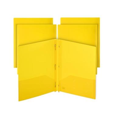 Imagem de Mr. Pen - Pastas de plástico com bolsos e pontas, pacote com 5, amarelas, pastas de bolso, pastas com pinos, pastas de arquivo com fixadores, 2 pastas de bolso, pasta com dois bolsos