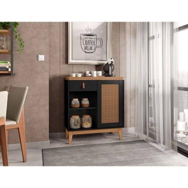 Imagem de Aparador Café Rubi Preto/Noce - Casa D Móveis
