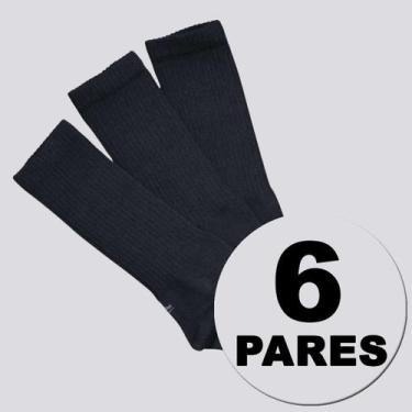 Imagem de Kit Meia Lupo Sport Walk Cano Longo 6 Pares Preta, 41-44