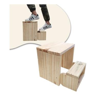 Imagem de Banqueta Escadinha 2 Degraus Auxiliar Rustico Moderno