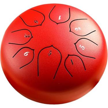 Imagem de Tambor de chuva, tambor de chuva de jardim ao ar livre, tambor de língua de aço, 6 polegadas 8 notas, pandeiro de chuva, tambor à mão com bolsa, partituras, bateria, suporte de martelo e pic