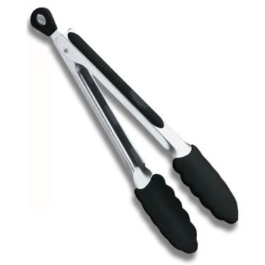 Imagem de Pegador Silicone Pinça Culinária Profissional 27cm Cabo Inox Salada Churrasco Air Fryer Fritura Antiaderente Multiuso MultiColors (Cores Sortidas) PREMIUM