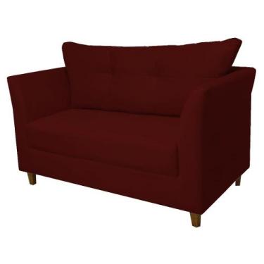 Imagem de Namoradeira Isis Suede Bordô - Belliv Decor
