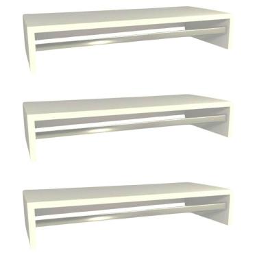 Imagem de Kit 3 Cabideiros De Parede Suspenso 70x25x11,5 Branco