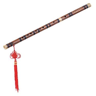 Imagem de Flauta de bambu amargo conectável profissional Dizi tradicional chave musical chinesa feita à mão de C/D/E/G/F (Cor: D)