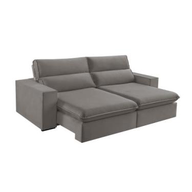 Imagem de Sofá Retrátil e Reclinável Bee 2,30 M Veludo - Blossom Casa, Cinza 210