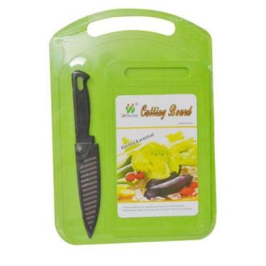 Imagem de Conjunto 2 Tabuas Colorida + Faca Com Proteção - Dolce Home, Verde