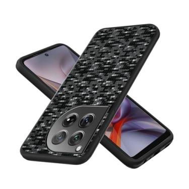 Imagem de Aroepurt Capa compatível com OnePlus 12R capa de telefone TPU silicone macio 3D mudança reflexiva superfície fosca preta