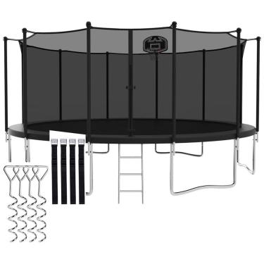 Imagem de Cama Elastica Capacidade até 680 kg com Cesta de Basquete, CITYLE, Preto