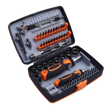 Imagem de 68 Em 1 Chave de Fenda Magnética Ratchet Definir Bits de Alta Dureza e Soquetes CRV Aço Barra de Extensão para Utensílios Domésticos Eletrônicos