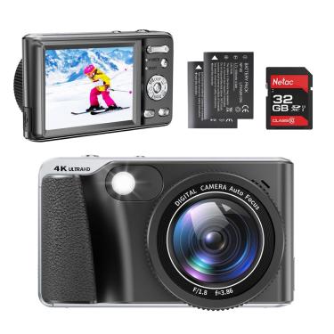 Imagem de Câmera digital Weochi 4K 48MP com Flash 18x Zoom 32GB Cartão sd
