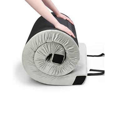 Imagem de Colchão de espuma viscoelástica 190,5 cm x 96,5 cm x 7 cm, portátil, confortável, para ambientes internos e externos, trilhas, mochilão, compacto, grosso, para dormir, cama, para hóspedes, leve, SUV, carro, colchão, para viagem, colchão