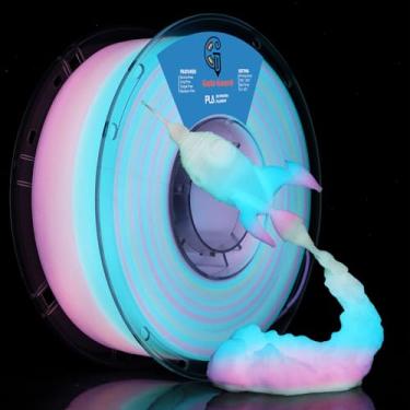 Imagem de Goto Guard Filamento que brilha no escuro, filamento multicolorido, PLA, que brilha no escuro, muda de cor com PLA verde, azul, vermelho, filamento de impressão 3D, 1,75 mm, 1 kg, refil de caneta 3D
