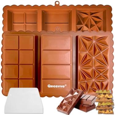 Imagem de Molde de barra de chocolate, moldes de chocolate profundo de 3,5 cm, molde de barra de chocolate espesso de silicone para barra de chocolate de Dubai, pistache, Kataifi, Knafeh, doces, salgadinhos