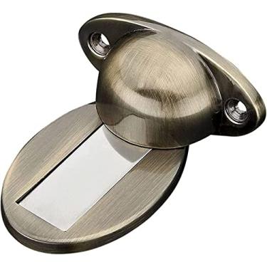 Imagem de LIFOND Batente de porta de aço inoxidável, instalação sem perfuração, rolha de porta montada na parede, tipo de piso anticolisão magnético forte, porta silenciosa para quarto, batente de porta de