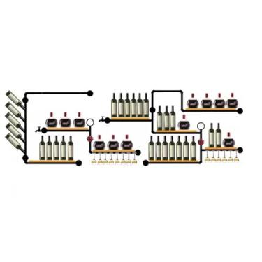 Imagem de Suporte para Vinhos Tubo de água de ferro estilo industrial rack de vinho casa refrigerador de vinho parede prateleira decorativa criativa Porta-Garrafas