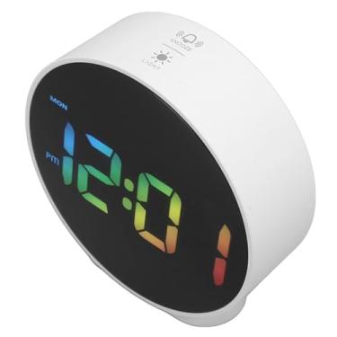 Imagem de Relógio Despertador Digital LED, Relógio Eletrônico Com 3 Níveis de Brilho, Alarmes Duplos, Soneca de 5 Minutos, Exibição Semanal, 12 Formato de Tempo de 24 Horas, (Caixa branca,