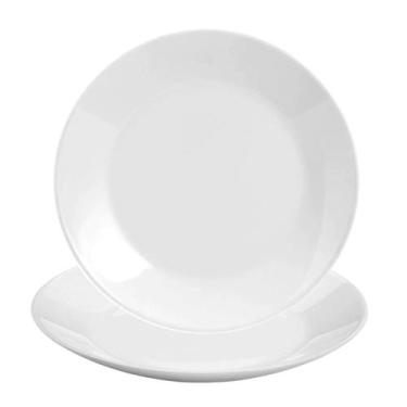 Imagem de Jogo 2 Prato Raso de Vidro Opalino 26cm Branco Classic Em Casa Tem - E