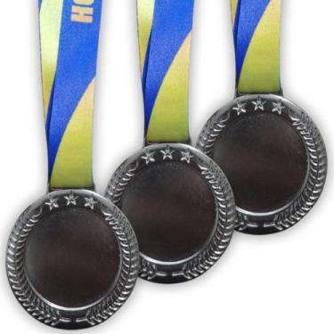 Imagem de Kit 50 Medalhas, Medalha Premiação Honra ao Mérito, 60mm, com Cordão P