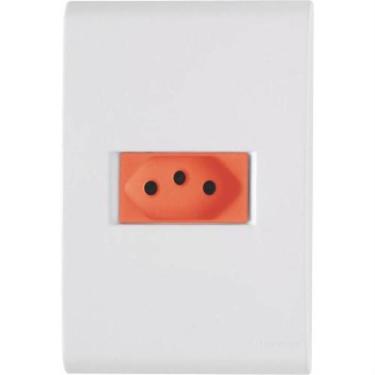 Imagem de Conjunto Liz Branco e Vermelho 4x2 com 1 Tomada 2P+T de 20 Ampères e 2