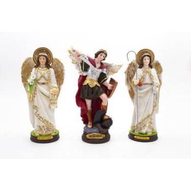 Imagem de Kit Imagem Arcanjos Gabriel Miguel Rafael Resina 20 cm - Amém Decoraçã