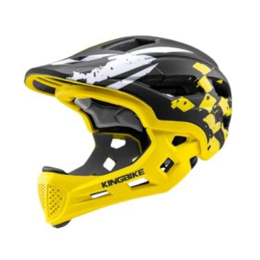 Imagem de menolana Capacete de bicicleta infantil Capacete de bicicleta Ciclismo à prova de choque Rosto inteiro para crianças para skate Ciclismo Patinação de estrada, Amarelo