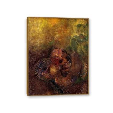 Imagem de Odilon Redon Impressões de arte em tela, crisálida, pôsteres e reproduções de reproduções famosas arte de parede em tela sala de estar decoração de casa 40 x 30 cm (40.6x30.5 cm) moldura teca