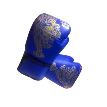 Imagem de Vaveren Luvas de treinamento de boxe, luvas de treinamento, proteção de mão multiuso, de sparring, meio dedo para socos, saco de pancadas, adultos, Crianças Azuis