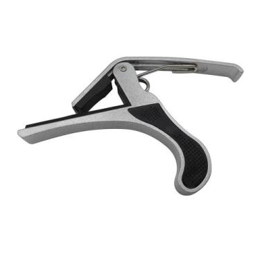 Imagem de Capotraste Violão / Guitarra com Haste Longa Prata Dolphin