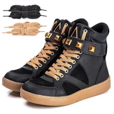 Imagem de Tênis Botinha Feminina Confortável Para Treinos Couro Fitness-Feminino